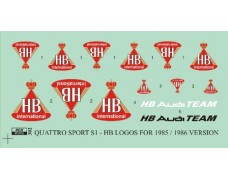 Decal – Audi Quattro Sport S1 version 1985/1986 - HB logos